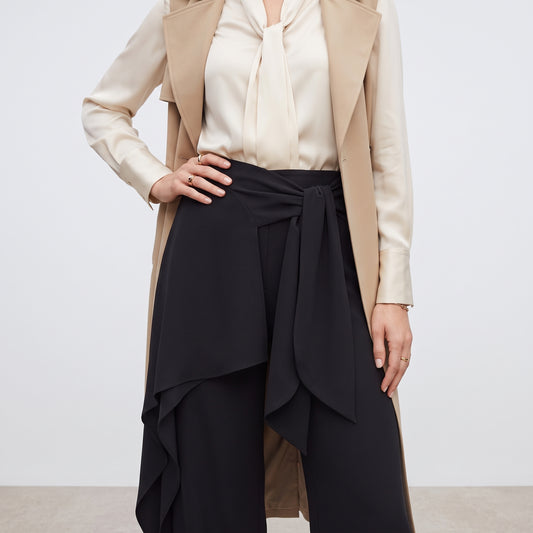 CHLOE Asymmetric Draped Wide-Leg Trousers - view 2