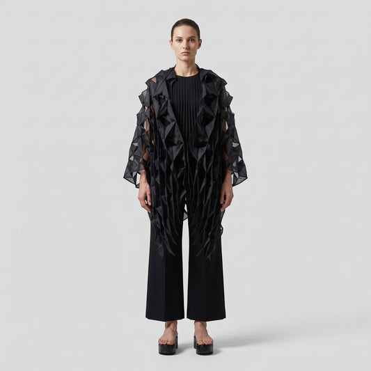 JUNYA WATANABE Architectural Geometric Black Overlay Jacket - view 2