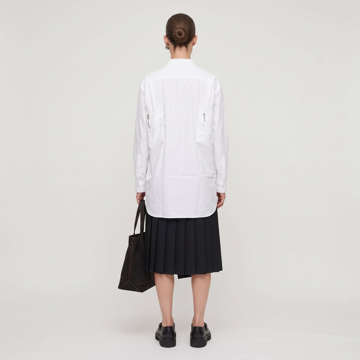 CDG SHIRT White Zipper Detail Utility Shirt - view 5