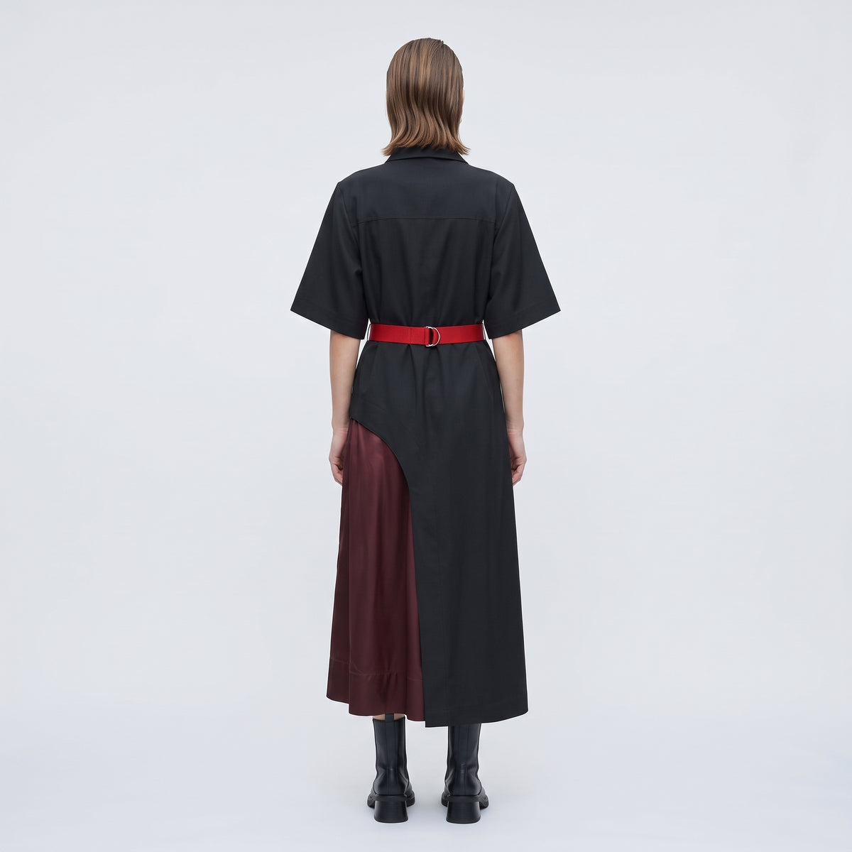 Belted Asymmetric Shirt Dress