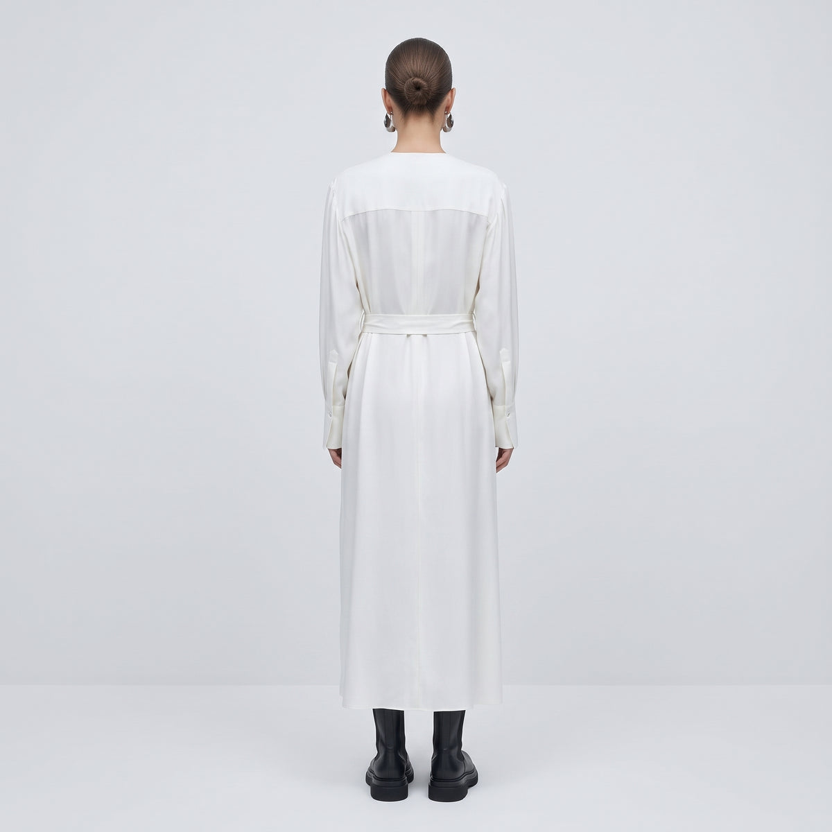 BY FANG Pleated Crepe Midi Dress - view 5