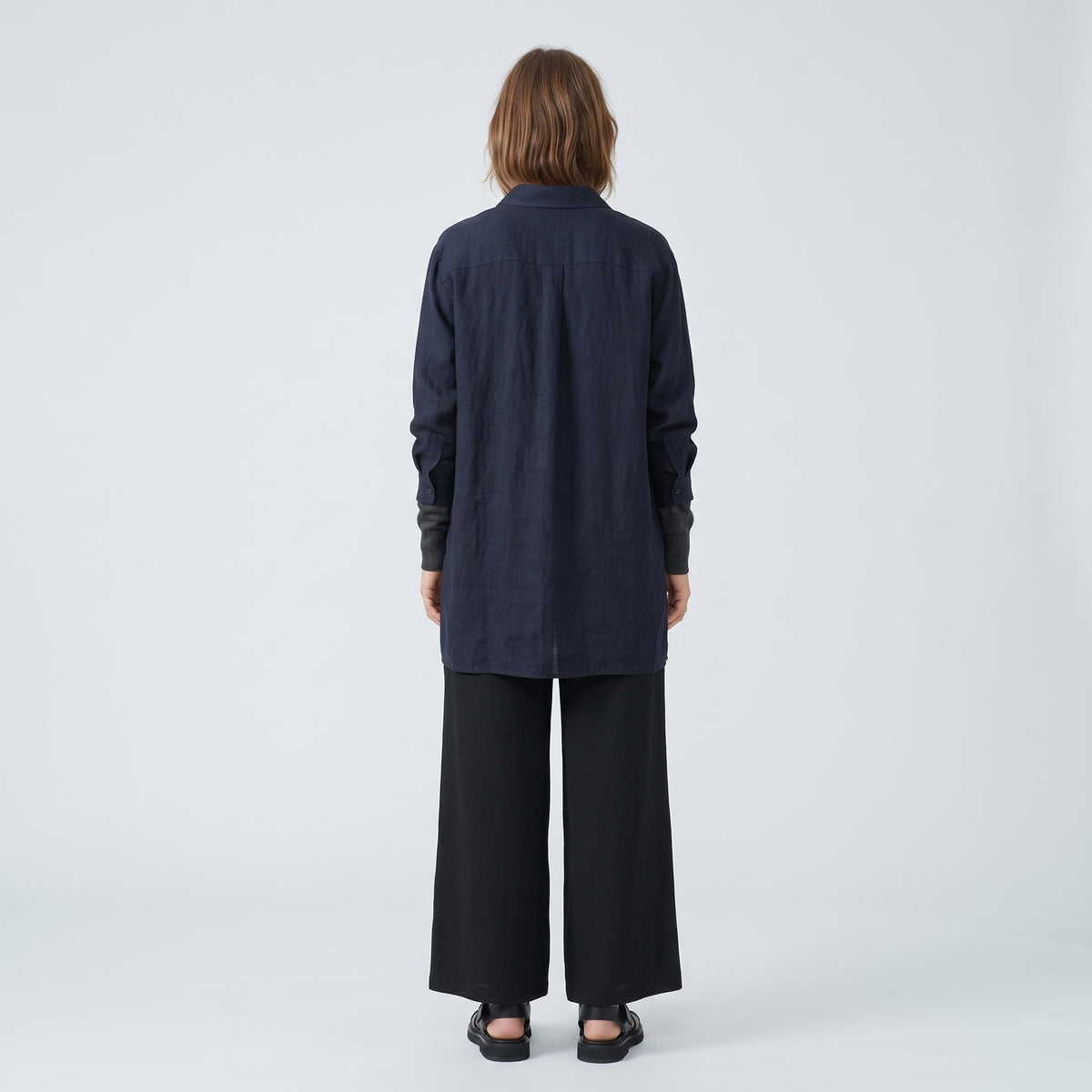 Black Wide Leg Elasticated Trousers