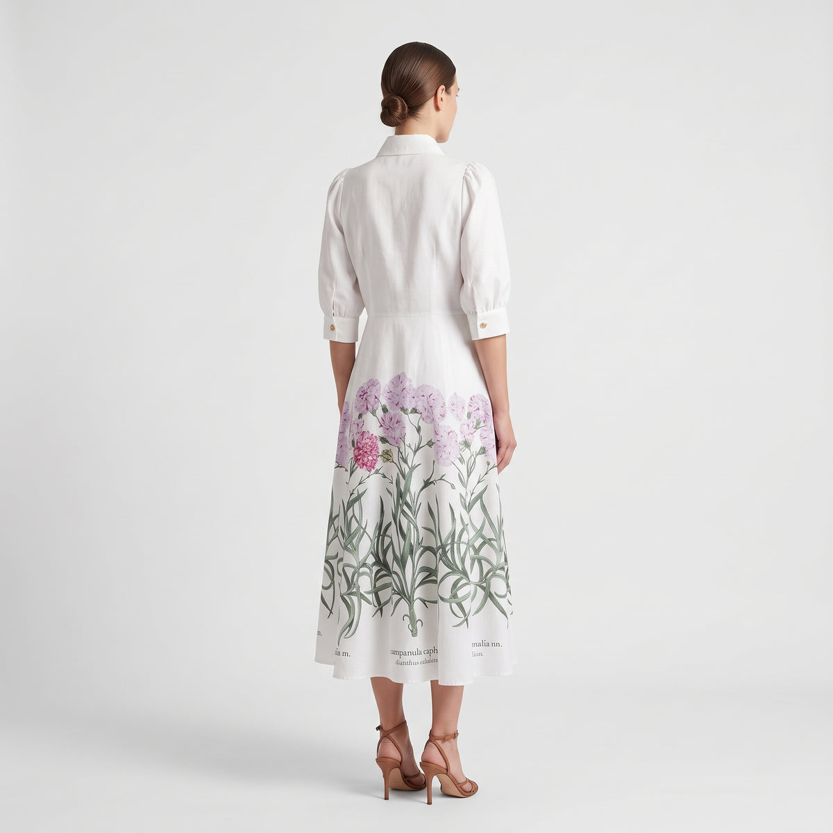 Floral Print Cotton Shirt Dress