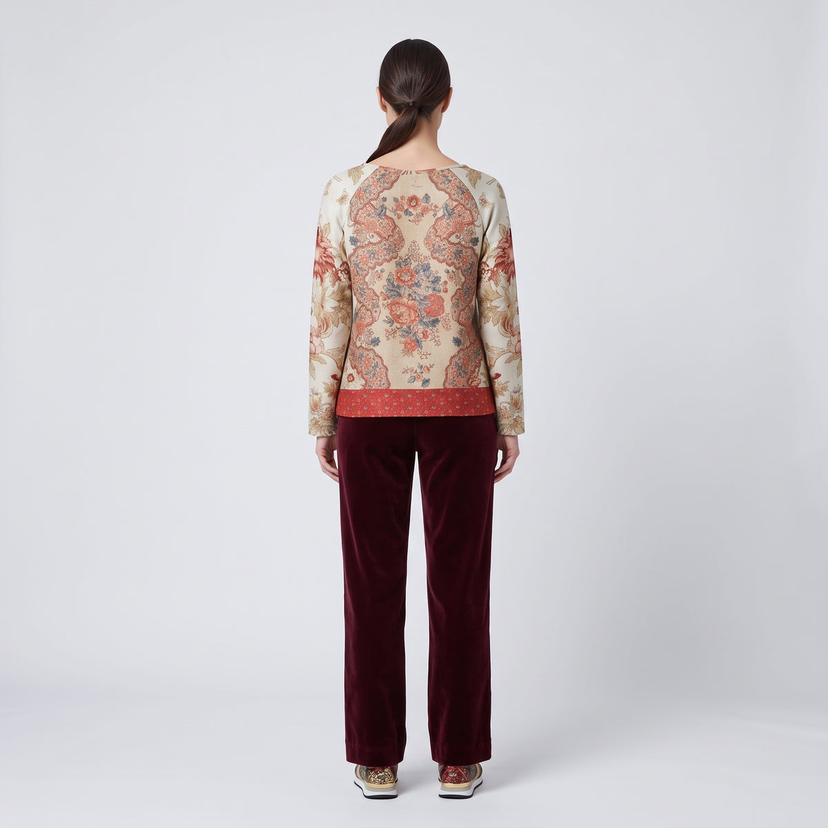 Floral Tapestry Long Sleeve Top