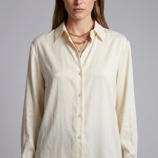 ETRO Elegant Cream Silk Jacquard Shirt - view 2