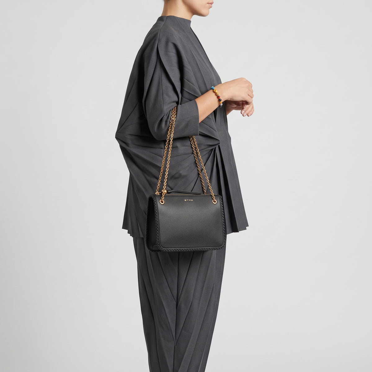 ETRO Black Leather Chain Crossbody Bag - view 5