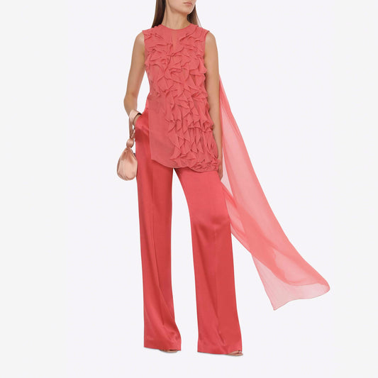 Organic Chiffon Blouse with Ruffles