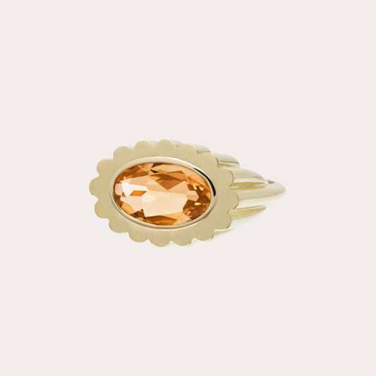 Margarita Citrine White Ring