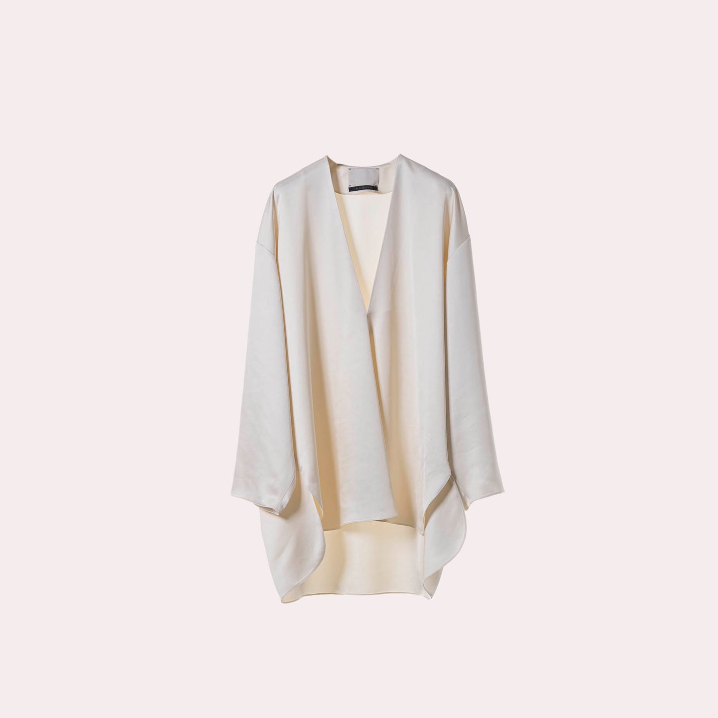 Ivory Draped Silk Blouse