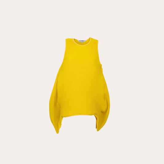 MUSTARD LIME WAVY RIPPLE SKIRT and TOP SET