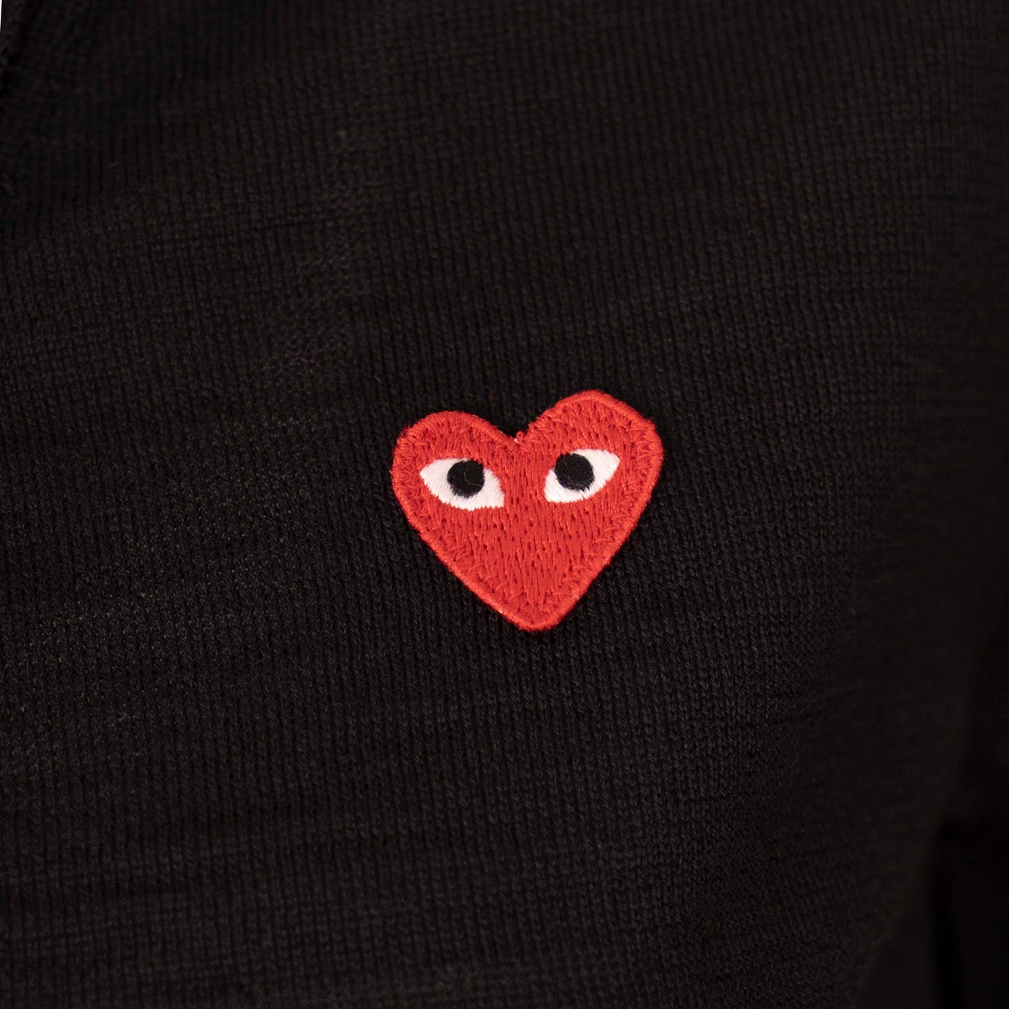 Heart-patch wool cardigan v neck