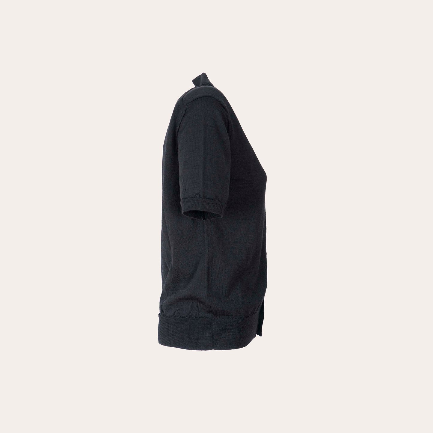 Heart-patch wool cardigan v neck