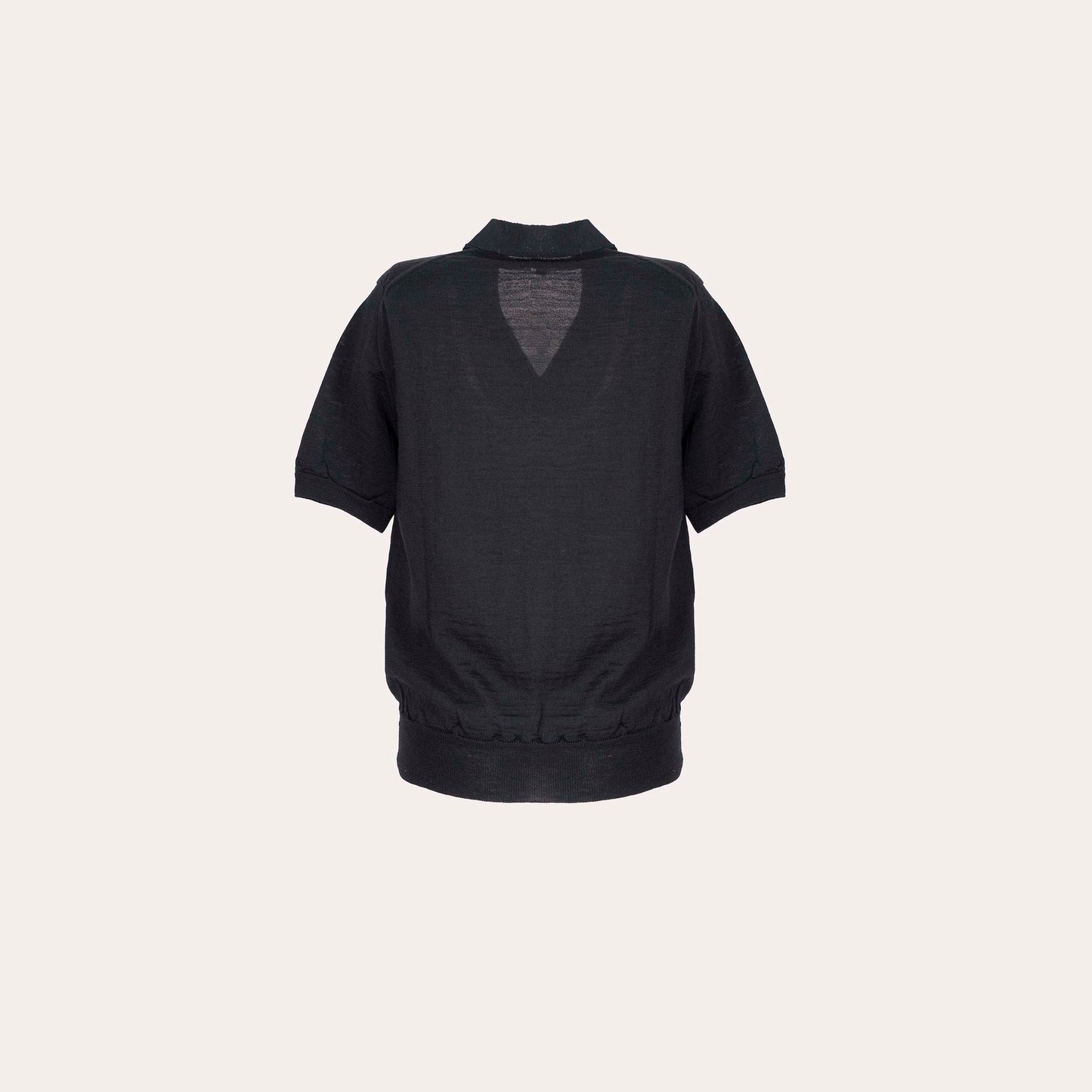 Heart-patch wool cardigan v neck