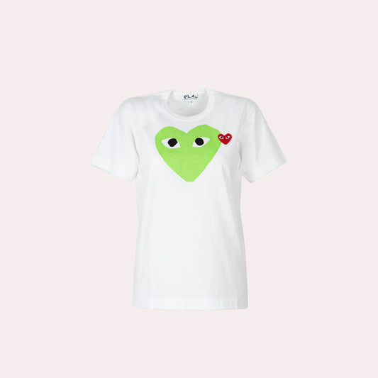 Heart motif cotton T-shirt