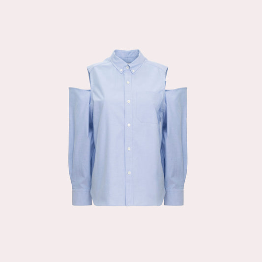 Blue button-up shirt