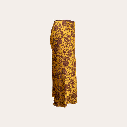 Floral jacquard midi skirt