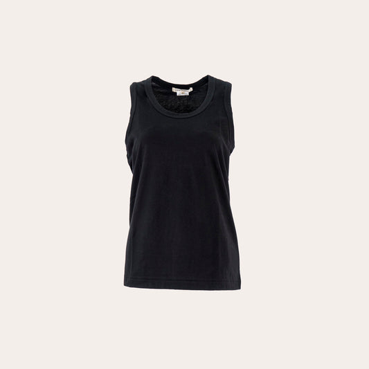 Classic Black Cotton Sleeveless Topton