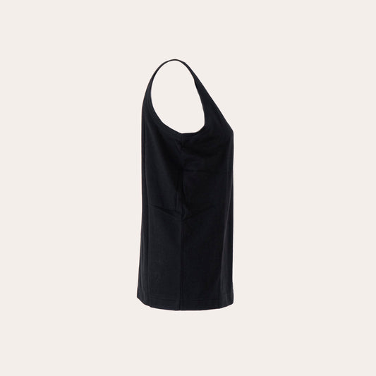 Classic Black Cotton Sleeveless Topton