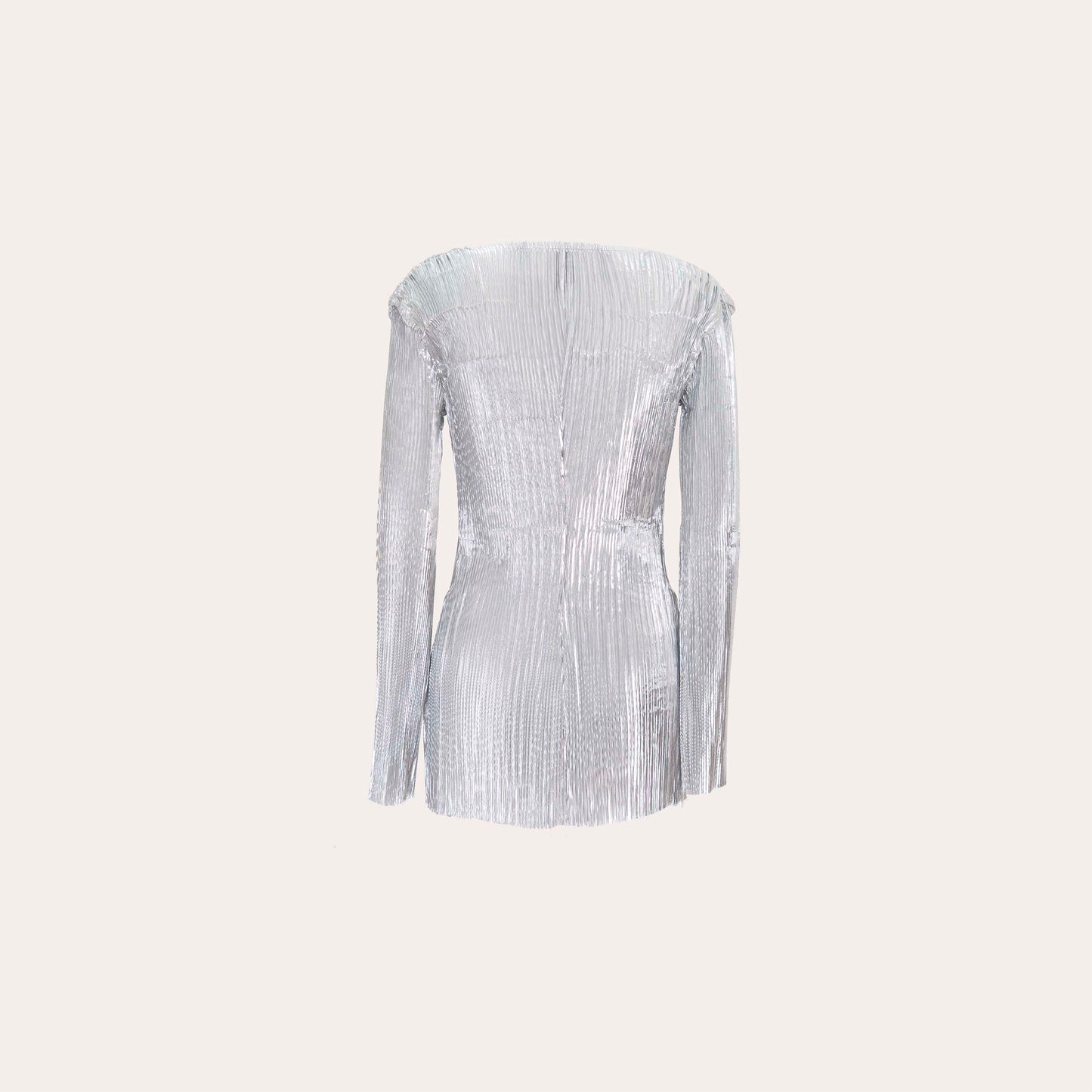 SILVER PLISSE TOP