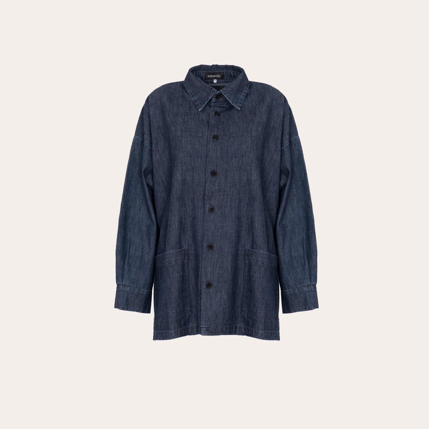 Wide shirt jacket with collar