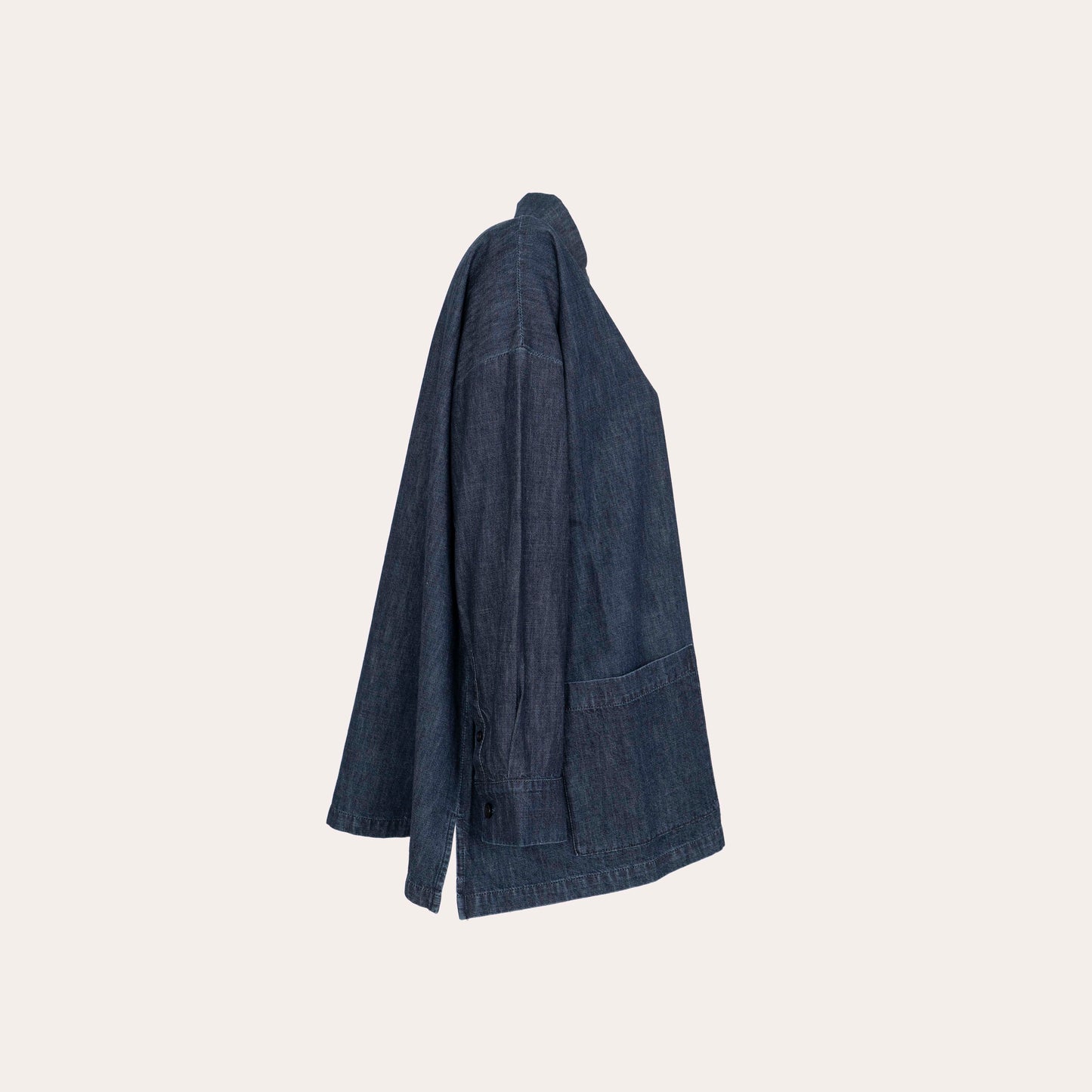 Wide shirt jacket with collar