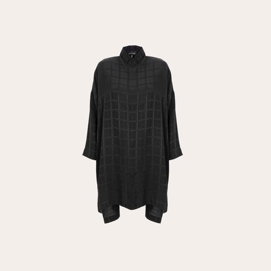 Silk Wide double stand Collar Shirt