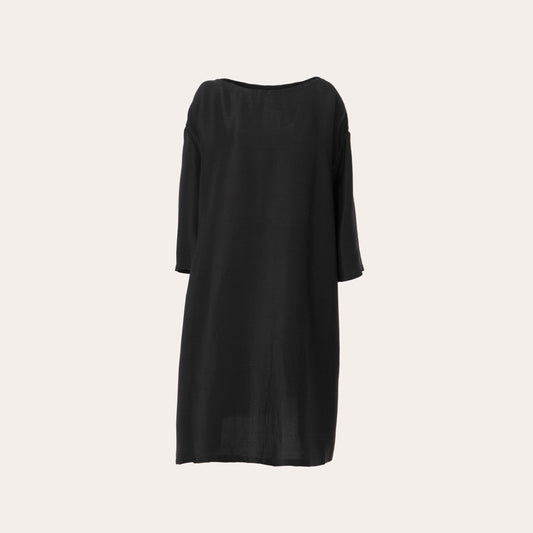 Wide line neck dress