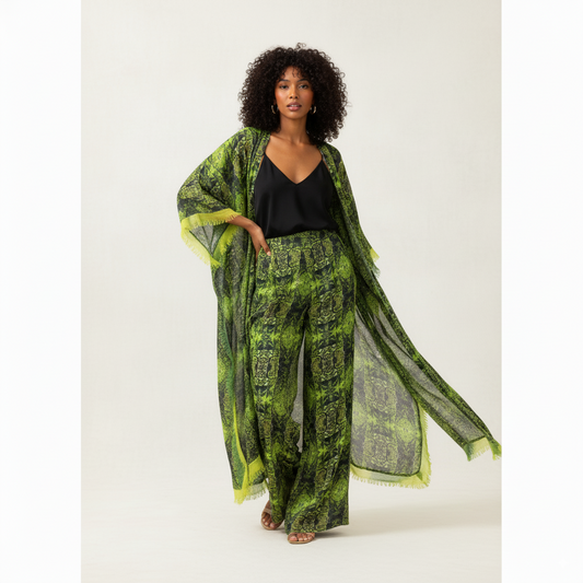 KIMONO/PANTS SET-GRN