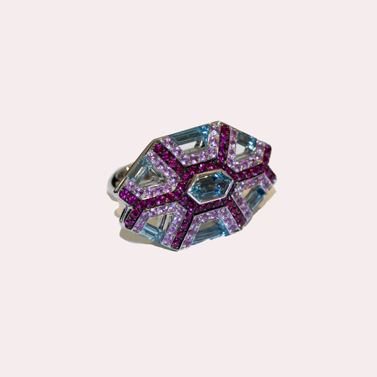 Art Deco Hexagonal Cocktail Ring