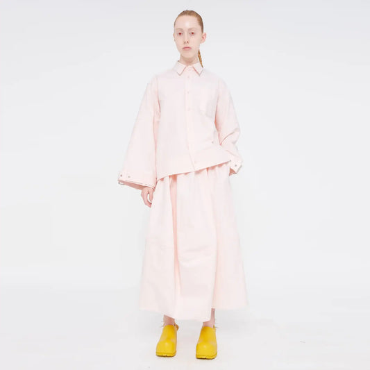 PALE PINK MAXI VOLUME SKIRT TOP SET