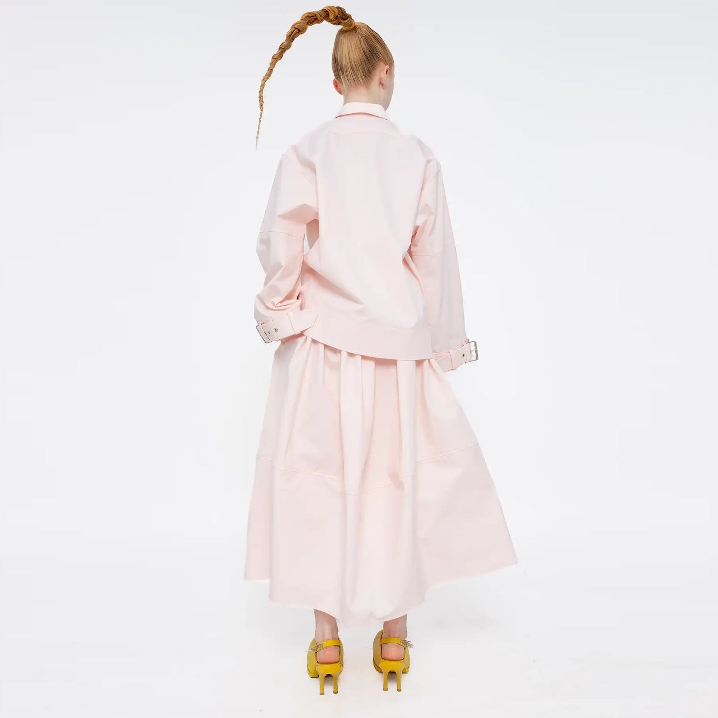 PALE PINK MAXI VOLUME SKIRT TOP SET