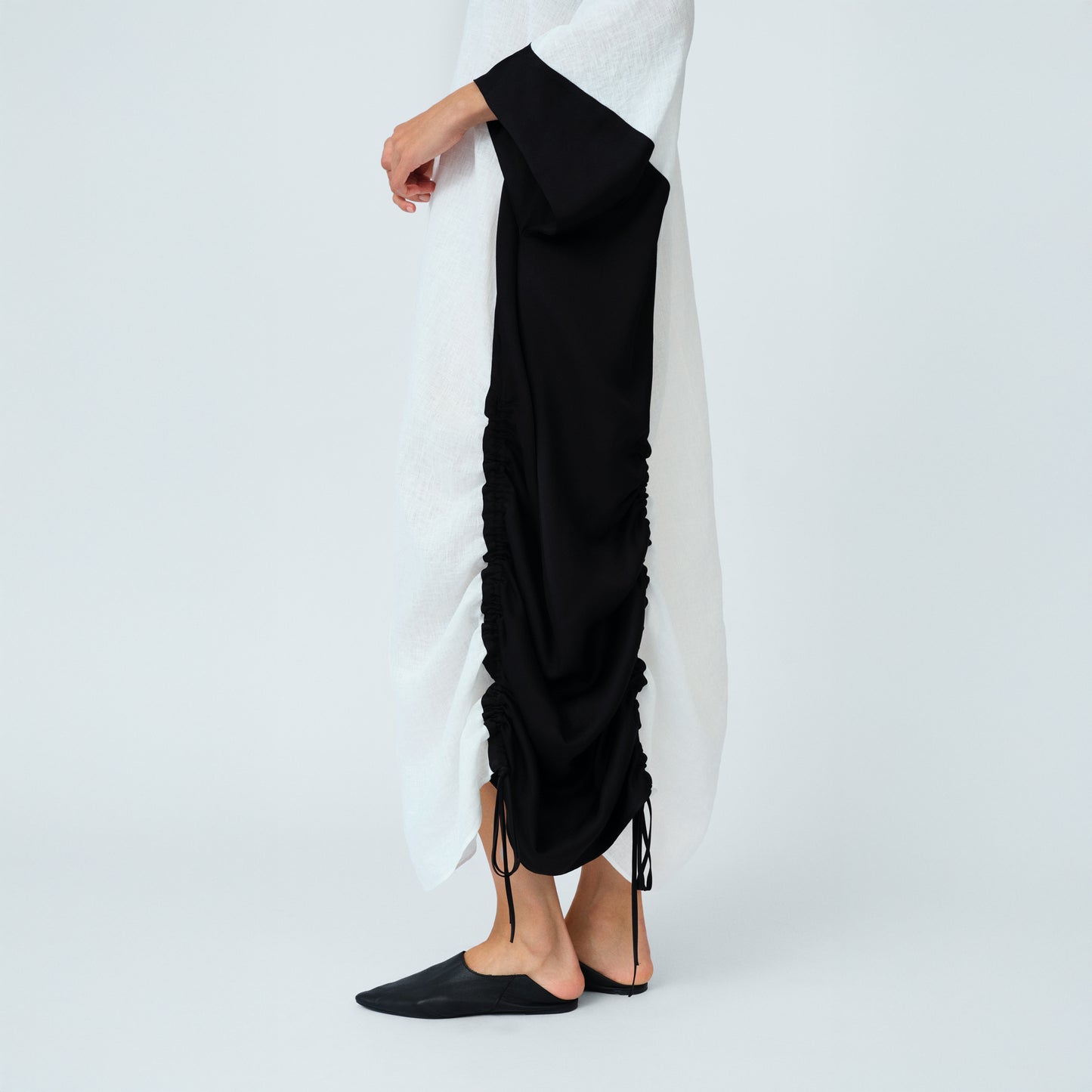 Chic White and Black Versatile Midi Dress