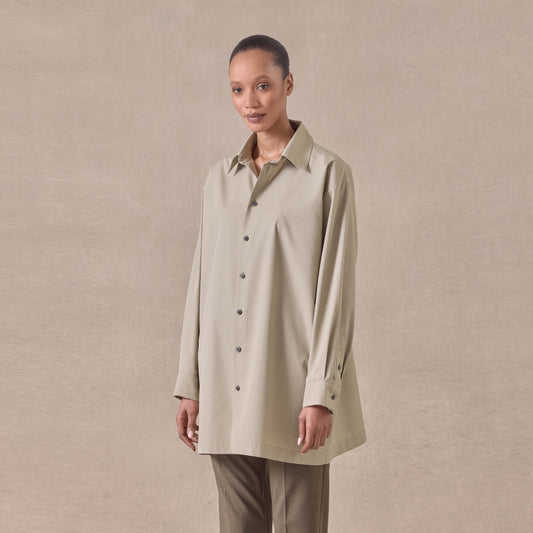 Pleat Shirt with Collar