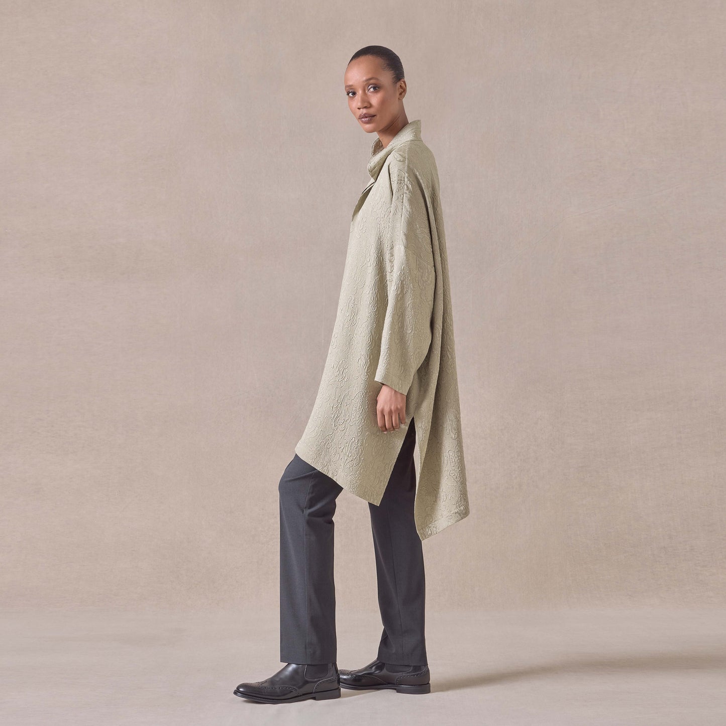 Silk wide Collar Shirt