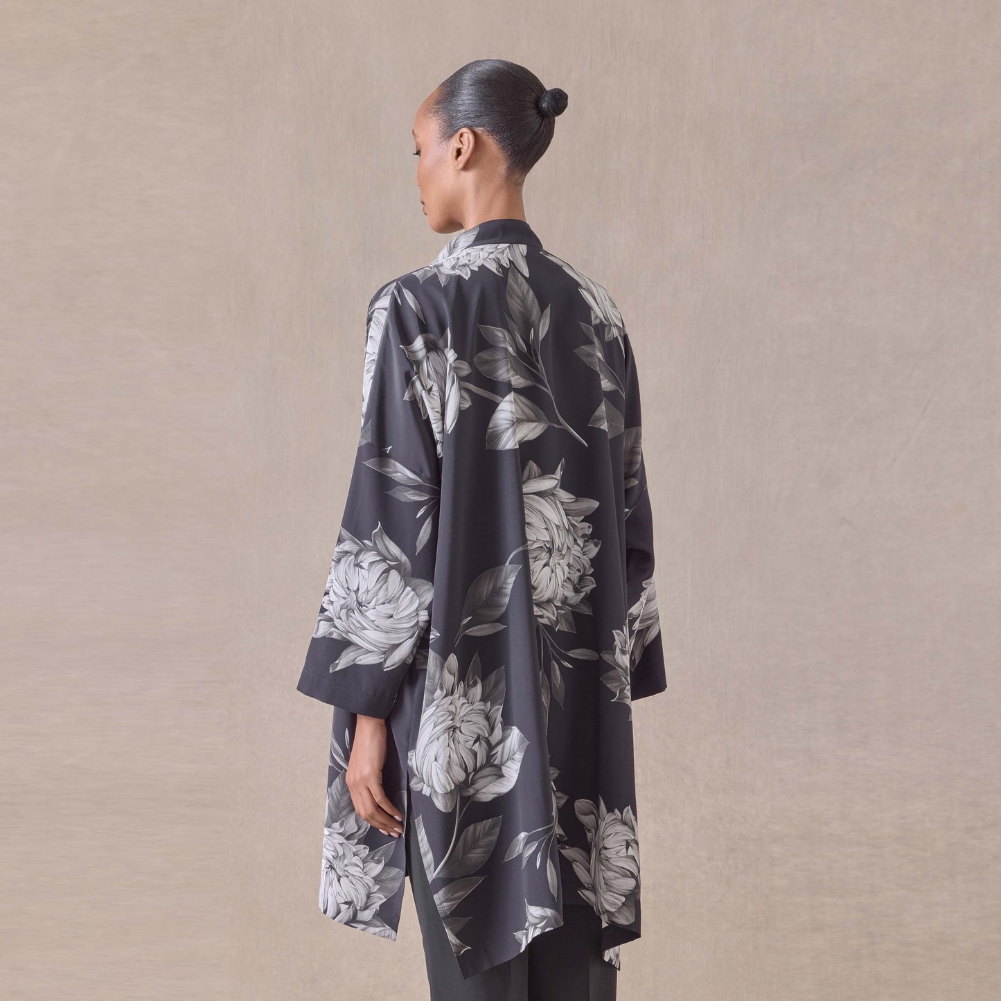 Wide line chinese Collar with long Slits Shirt