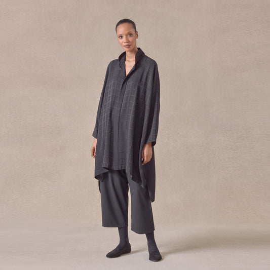 Silk Wide double stand Collar Shirt