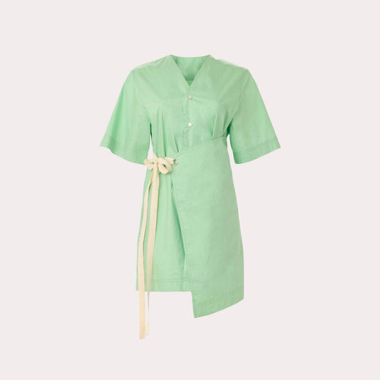 Cotton Wrap Shirt Dress