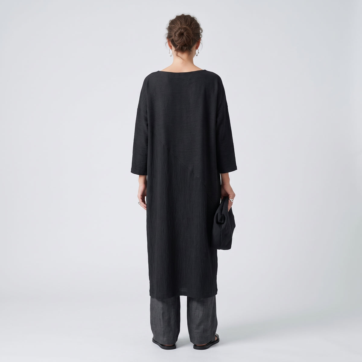 Asymmetric Textured Shift Dress
