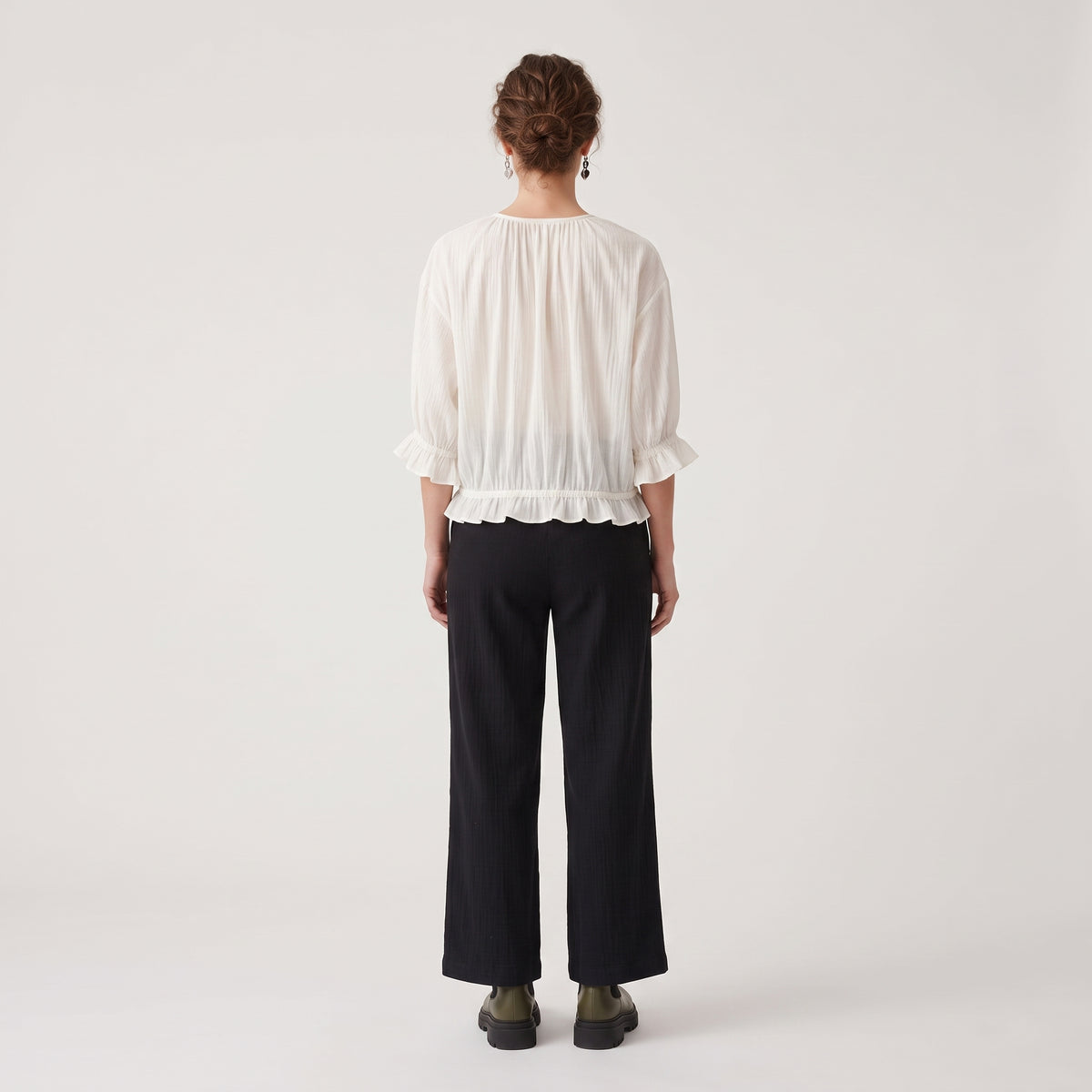 Gardenia Cream Plissé Blouse