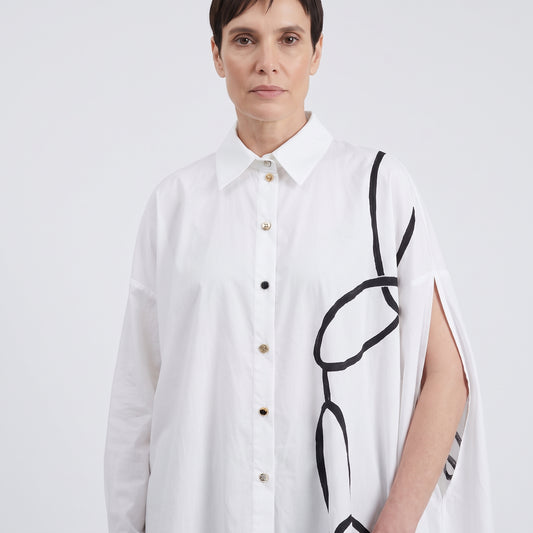 Asymmetric Chain Graphic Shirt