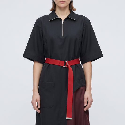 Belted Asymmetric Shirt Dress