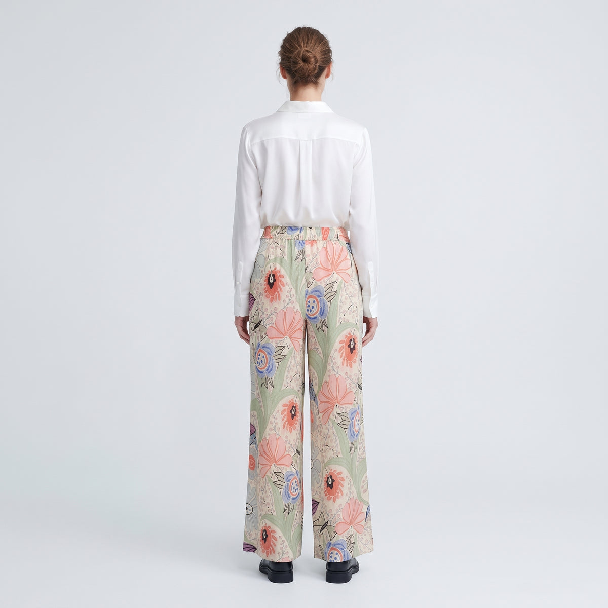 Floral Print Wide Leg Trousers