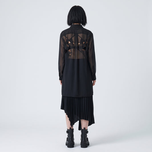 Sheer Ruffled Avant-Garde Shirt