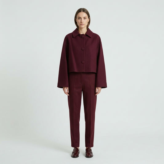 NATAN Structured Burgundy Cropped Jacket - view 2