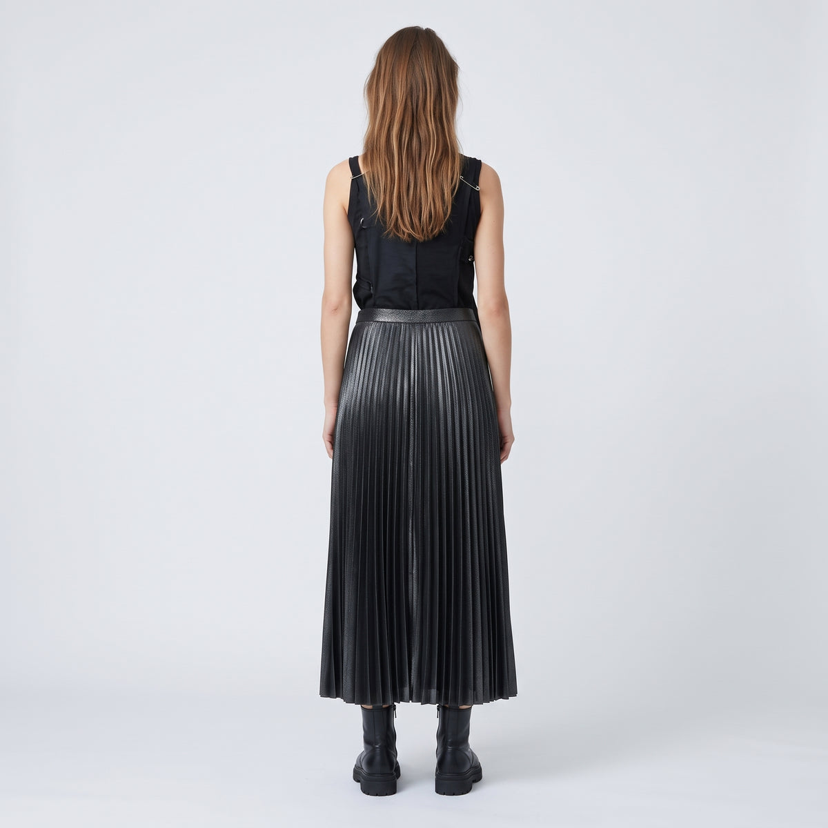 JUNYA WATANABE Pleated Metallic Midi Skirt - view 5
