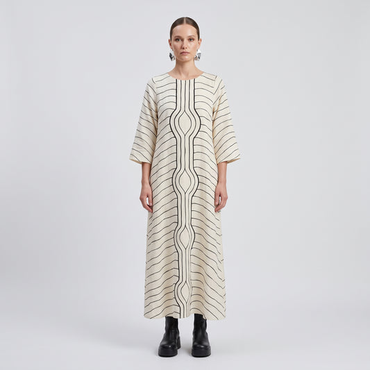 Abstract Line Midi Dress