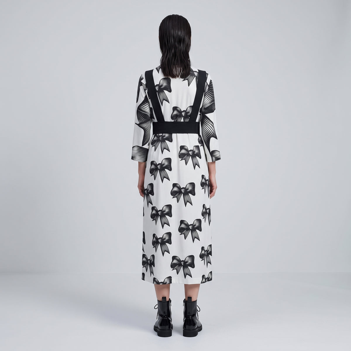 COMME DES GARCONS Bow Print Ruffled Midi Dress - view 5