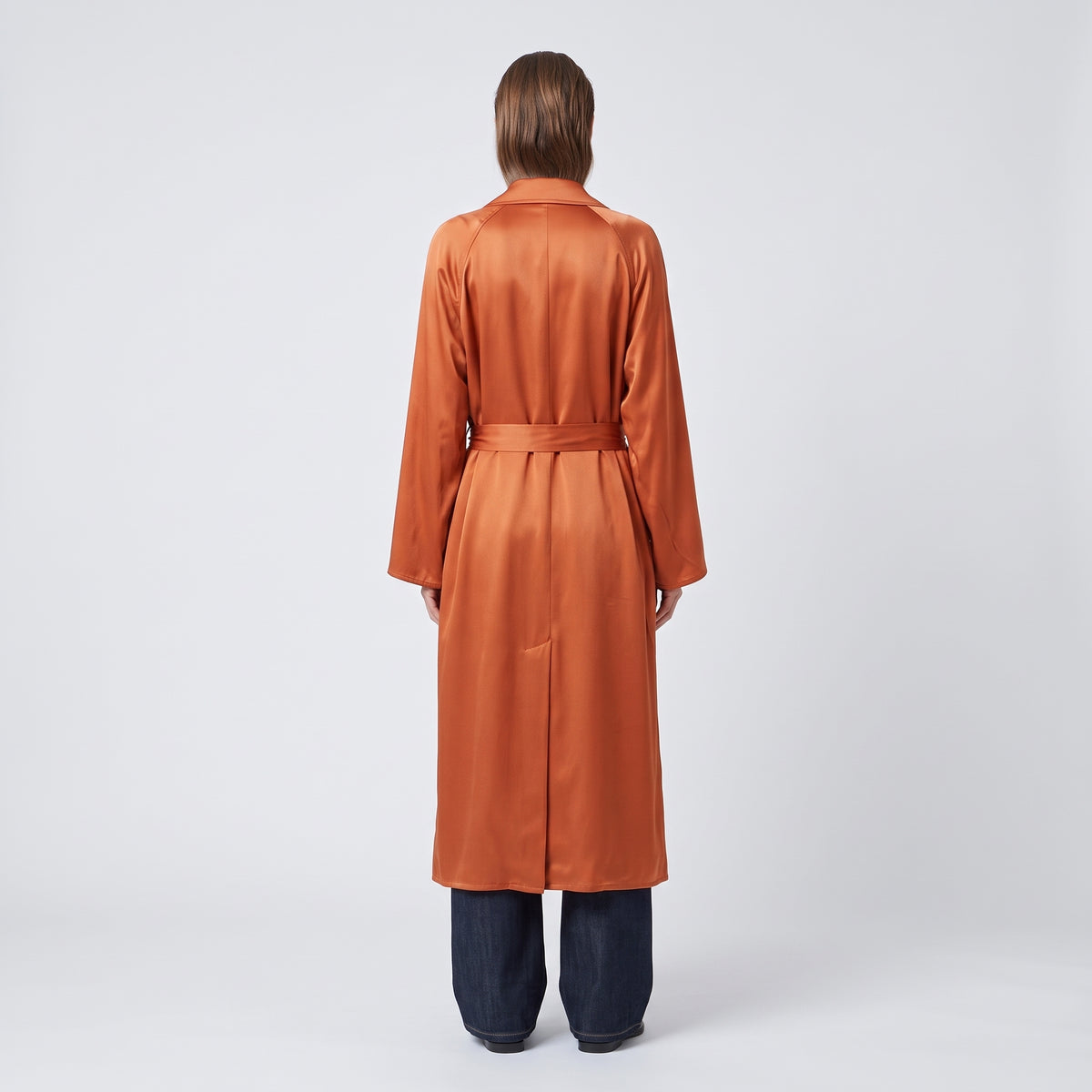 DUSAN Coral Belted Satin Cardigan - view 5