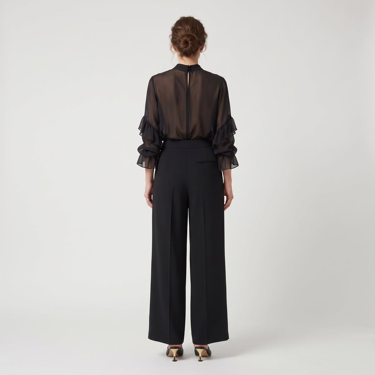 Pleated Wide-Leg Trousers