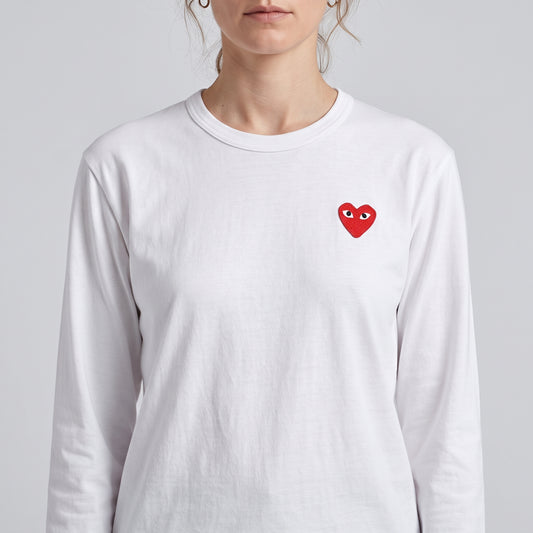 CDG PLAY Heart Patch Long Sleeve Tee - view 2